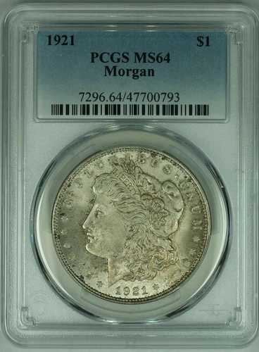 1921年 モルガン銀貨 1ドル硬貨 PCGS MS 64 (8) Z