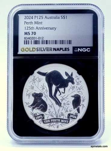 2024 NGC MS70 125周年記念 $1 P125 1オンス シルバーコイン コアラ カンゲルー クーカ