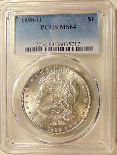 1898-O モルガン銀貨 - PCGS MS64 - より良い日付 - 美しいCh. BUコイン
