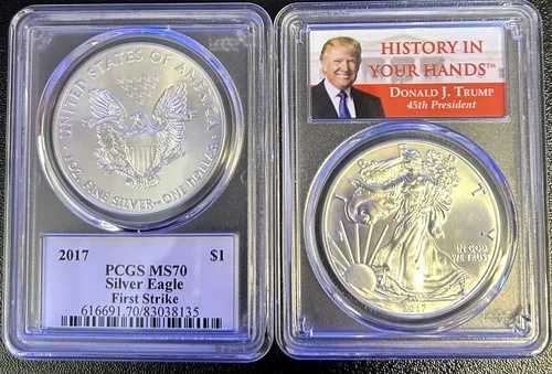 2017年 PCGS MS70 シルバーイーグル ファーストストライク ドナルド・J・トランプ 第45代大統領