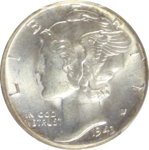 1943-S MS66FB マーキュリーダイム、PCGS 83244445