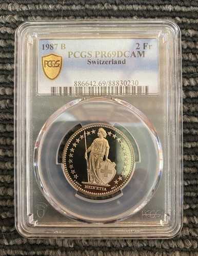 スイス 2 Fr 1987 B PCGS PR69DCAM|WORLD RESOURCE【QUEEN店】