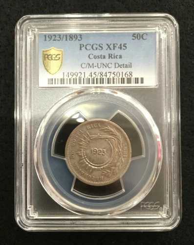 コスタリカ 50 センチモス 1923/1893 PCGS XF45 C/M UNC - 詳細。｜WORLD RESOURCE【QUEEN店】
