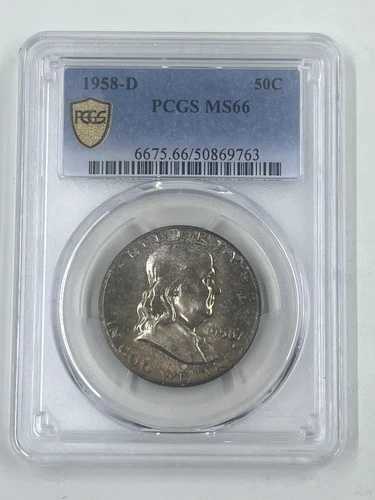1958 D 50C PCGS MS66 フランクリン ハーフダラー トーン