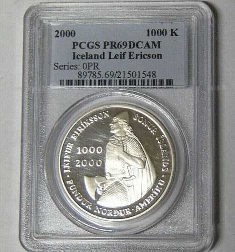 PCGS PR69DCAM 2000年 アイスランド レイフ・エリクソン アメリカ建国1000周年記念コイン