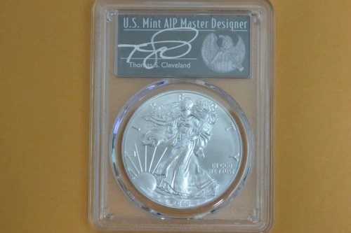 2020年 シルバーイーグル PCGS MS70 発行初日 トーマス・クリーブランド サイン入り