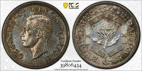 1947年南アフリカ6ペンス金貨 PCGS PR65 - 希少な歴史的認定アーティファクト|WORLD RESOURCE【QUEEN店】