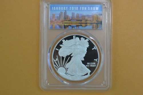 2018-W アメリカン シルバー イーグル - PCGS PR70DCAM - タンパ ファン ショー初日発行