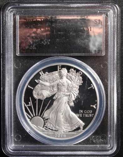 2014-W ファーストストライク レア シルバーフォイルラベル アメリカンシルバーイーグル PCGS PR70DCAM