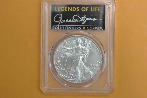 2021年 1ドル アメリカン シルバー イーグル 1オンス PCGS MS70 レジェンド オブ ライフ ローリー フィンガーズ T1