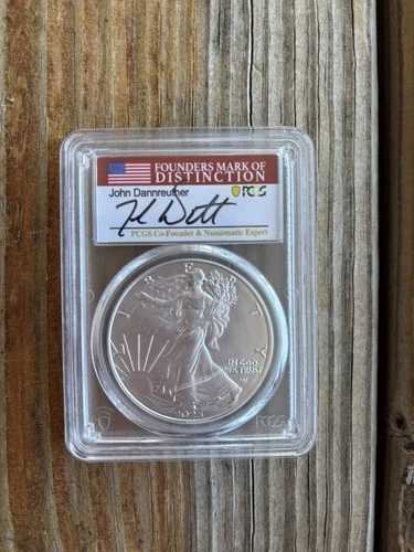 2025年 シルバーイーグル PCGS MS 70 ファーストストライク 1/2025 ファウンダーズ・マーク・オブ・ディスティンクション