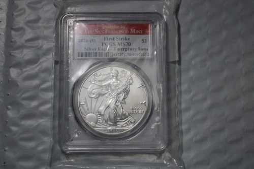 2020年 シルバー アメリカンイーグル PCGS MS-70 サンフランシスコ ファーストストライク 1オンス コイン 07