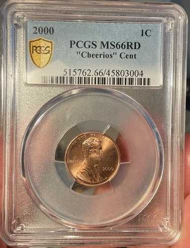 2000 Cheerios Cent、PCGSMS66RD、ゴールドシールド 48,840円