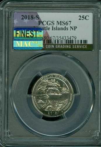 2018 S アポストル クォーター フラッグ PCGS MS67 PQ 最高級レジストリ ローポップ マック スポットレス *