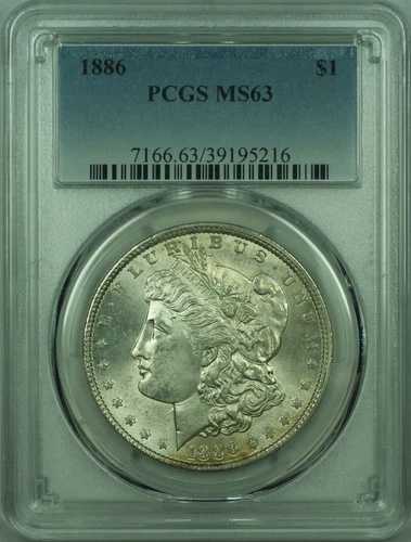 1886年 モルガン シルバードル 1ドルコイン PCGS MS-63 ベターコイン (27) E