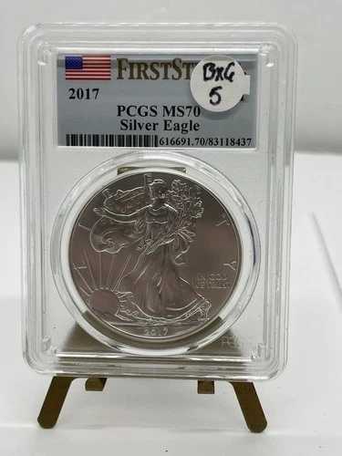 2017年 1ドル アメリカン シルバー イーグル MS70 PCGS ファーストストライク ラベル Bx6-5 48,840円