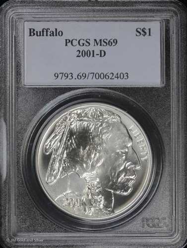 2001-D $1 アメリカンバッファロー コモンシルバーダラー PCGS MS 69 | 未流通 UNC BU