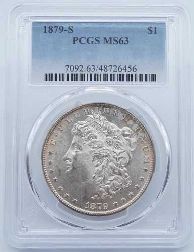 1879年 S モーガン銀貨 $1 PCGS MS63 トーニング - U407