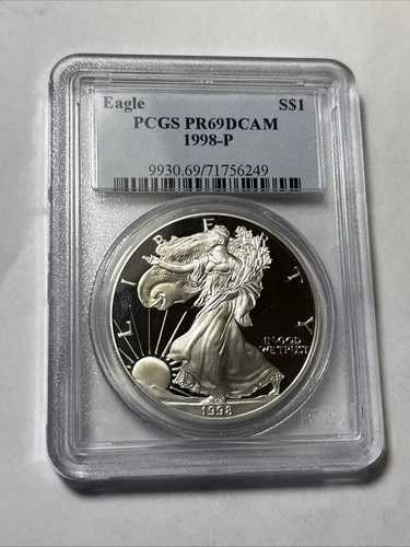 1998年 P シルバー アメリカンイーグル PCGS PR69 DCAM 1オンス 米国コイン