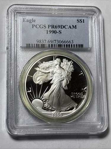 1990年 S シルバー アメリカンイーグル PCGS PR69 DCAM 1オンス 米国コイン