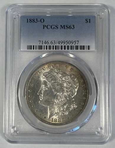 1883-O モルガン銀貨 1ドル硬貨 トーン PCGS MS 63