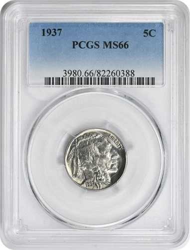 1937年 バッファローニッケル MS66 PCGS