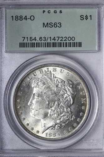 BU 1884-O モーガン シルバー ダラー PCGS MS63 OGH KFF