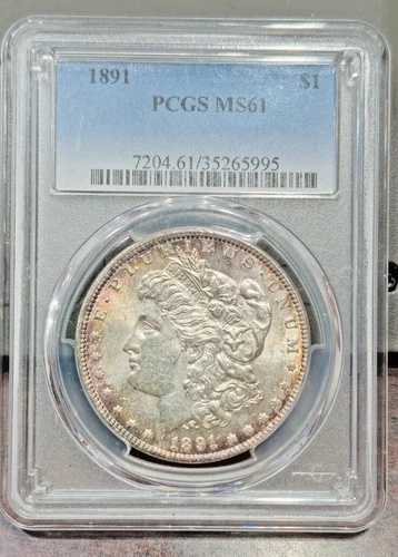 1891年 モルガン・ダラー - MS-61 - PCGS - 美しい色調 - 素晴らしい外観