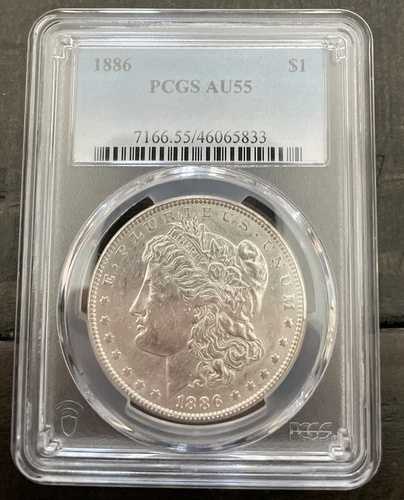 1886年モルガン銀貨 - 希少コインキーデート - PCGS AU55