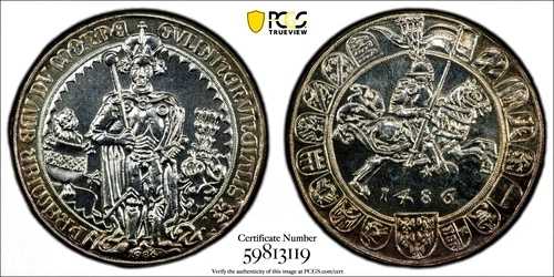 1486年オーストリア 1986年 グルディン銀貨 X-M32 フランス語＆ラテン語 PCGS PR65 49,500円