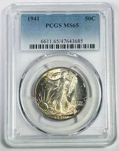 1941年 P ウォーキング・リバティ ハーフダラー PCGS MS-65