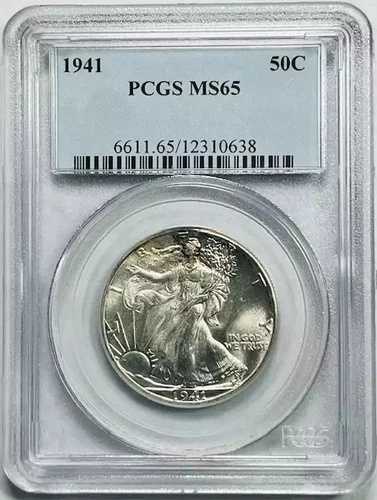 1941年 P ウォーキング・リバティ ハーフダラー PCGS MS-65