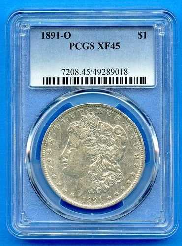 1891 O PCGS XF45 モーガン シルバー ダラー $1 米国造幣局 コイン レア ホワイト 1891-O XF-45