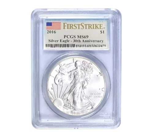 2016年 1ドル アメリカン シルバー イーグル MS69 PCGS ファーストストライク30周年記念