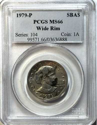 1979-P ワイド リム スーザン B. アンソニー ダラー ? PCGS MS66 ? 「世界で最も醜い」SBA?