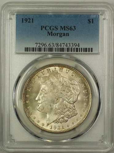 1921年 モルガン シルバー ダラー 1ドル コイン PCGS MS-63 (16セント)