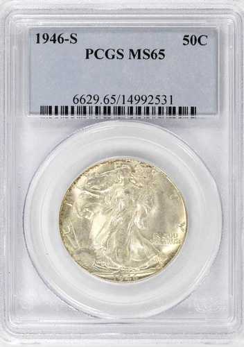 1946-S ウォーキング・リバティ・ハーフダラー PCGS MS65