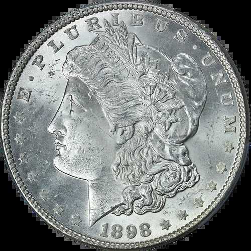 1898-P モルガン銀貨 PCGS MS64 ブラストホワイト グレートアイアピール - 在庫あり