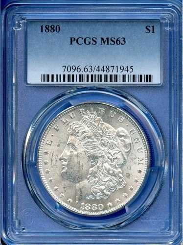 1880 P PCGS MS63 モルガン銀貨 1ドル 米国造幣局発行 コイン 1880-P MS-63 ブラストホワイト