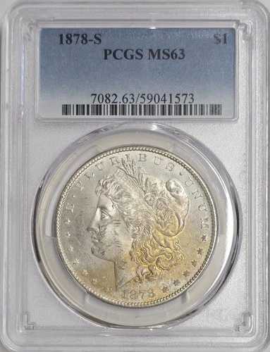 トーン加工済み 1878年 S モルガン銀貨 PCGS MS63
