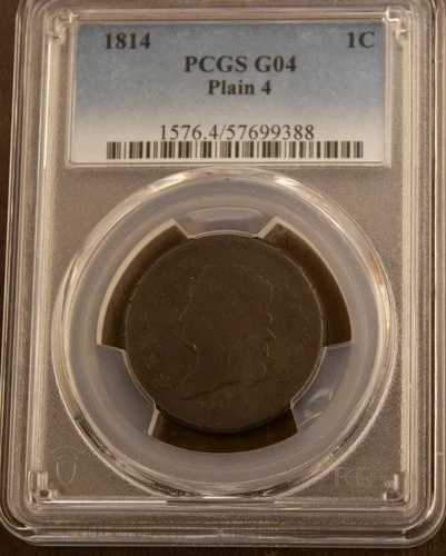 1814年 プレーン4 クラシックヘッド ラージセント PCGS G04 ロット3007