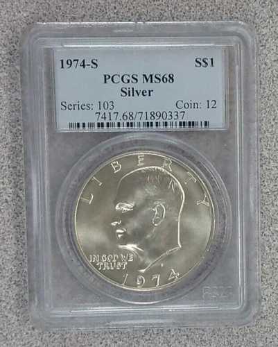 1974-S シルバー BU アイゼンハワー ドル PCGS MS68 (337)