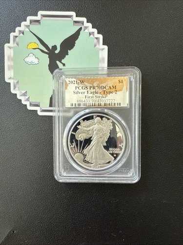 2021 W プルーフ シルバー イーグル PCGS PR70 DCAM ファーストストライク フォイルラベル タイプ2
