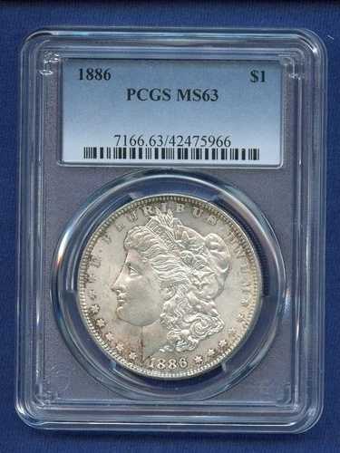 1886 P PCGS MS63 モルガン銀貨 1ドル 米国造幣局コイン 1886-P MS-63