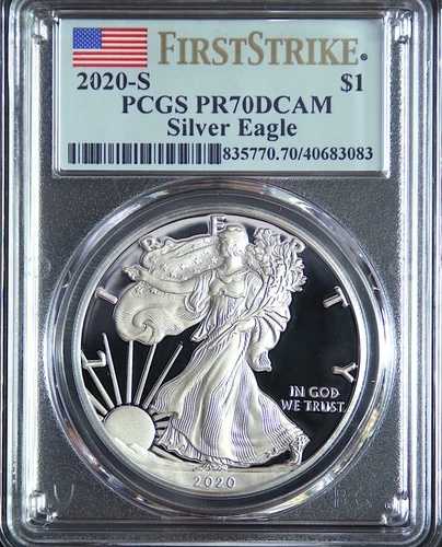 2020年 南米 シルバーイーグル PCGS PR70DCAM ファーストストライク フラッグラベル