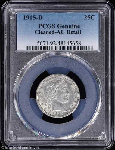 1915-D 25セント バーバー クォーター PCGS 正規品 AU 詳細