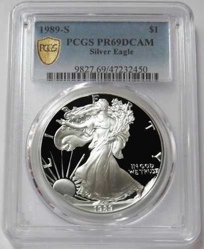 1989年 南米 シルバーイーグル 1ドル プルーフ 1オンス コイン PCGS PR 69 DCAM