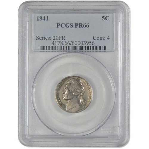 1941年 ジェファーソン・ニッケル PR 66 PCGS プルーフ 5セントコイン