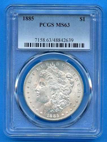 1885 P PCGS MS63 モルガン銀貨 1ドル 米国造幣局発行 1885-P MS-63 ブラストホワイト