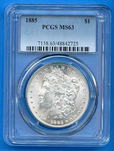 1885 P PCGS MS63 モルガン銀貨 1ドル 米国造幣局発行 1885-P MS-63 ブラストホワイト